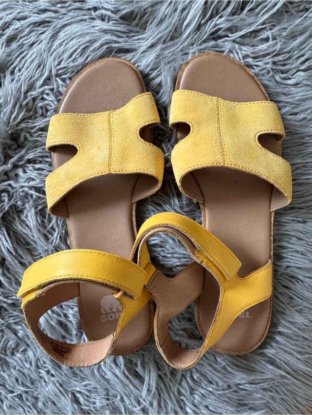 Sorel Women's Yellow Suede & Leather Strappy Sandals